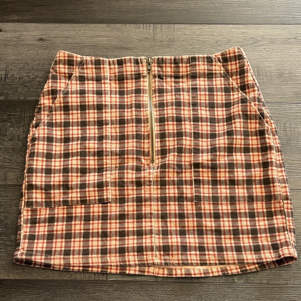 Wild Fable Plaid Mini Skirt - Brown and Cream
